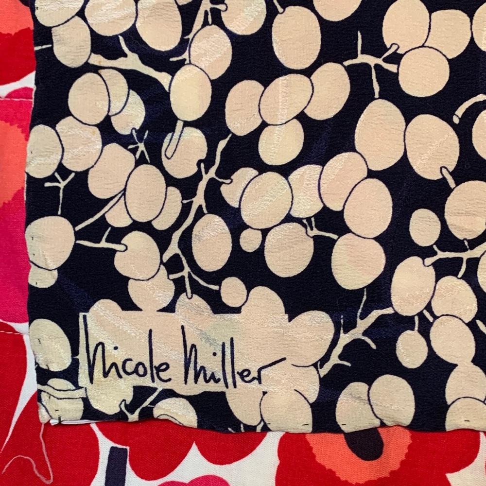 Nicole Miller Vintage Silk “Grapes” Scarf